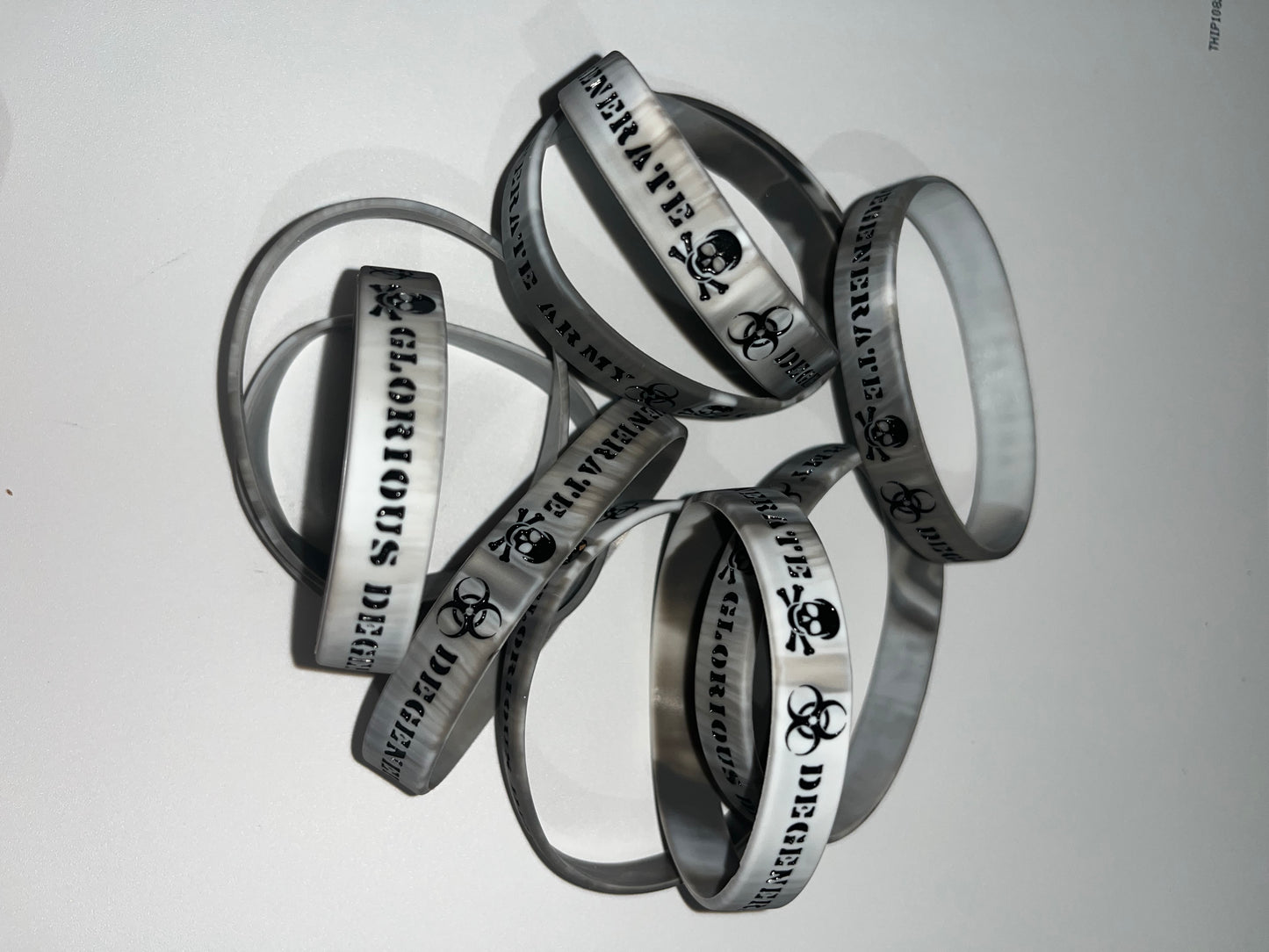Gray & White DEGENERATE ARMY Bracelet
